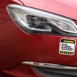 Warning! No ABS No airbags No Insurance - lustiger Autoaufkleber - 8,5 cm * 8,5 cm - 2 Stück