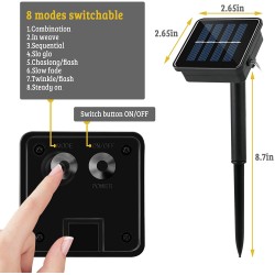 Solarbetriebene LED-Kette – Girlande – Außenbeleuchtung – wasserdicht – 7 m – 12 m