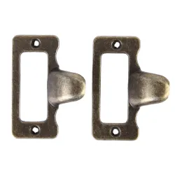 Furniture handles - label frame - drawer - cabinet - antique brass - 6 piecesFurniture