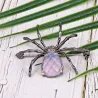 Elegant brooch - black spider - pink opalBrooches