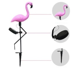 Solarleuchte für den Garten - LED-Lampe - wasserdicht - Flamingo