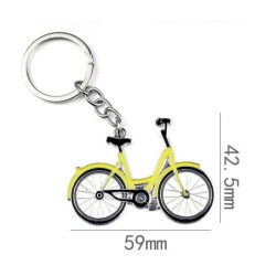 Gelbes Fahrrad - Schlüsselanhänger aus Metall