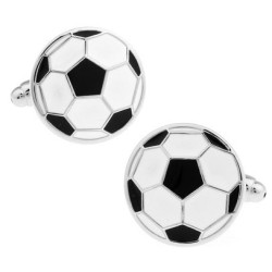 Stylish cufflinks - black-white football