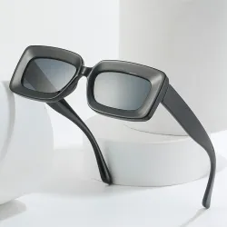 Rechteckige Vintage-Sonnenbrille - großer Rahmen