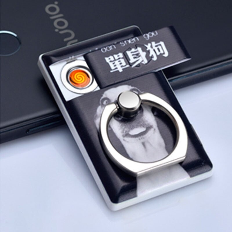 Universelle 2-in-1-Handyhalterung – mit Feuerzeug – verstellbarer Ring – Aufladen über USB