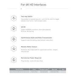 Baseus - 4K HD Switch - HDMI-kompatibler Adapter