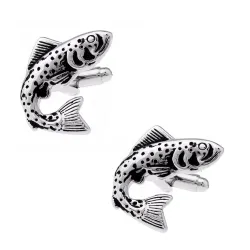 Silver cufflinks - big fishCufflinks
