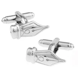 Pen nib silver cufflinksCufflinks