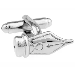 Pen nib silver cufflinksCufflinks