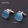 Round blue cufflinks - libra scaleCufflinks
