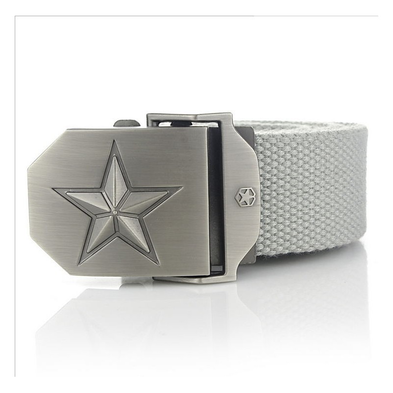 Metallschnalle mit Stern – Military-Leinenband – Unisex
