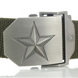 Metallschnalle mit Stern – Military-Leinenband – Unisex