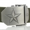 Metallschnalle mit Stern – Military-Leinenband – Unisex