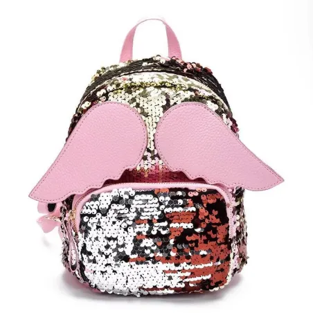 Mini-Pailletten-Rucksack - mit Engelsflügeln