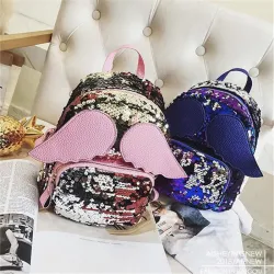 Mini-Pailletten-Rucksack - mit Engelsflügeln