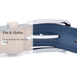Classic leather belt - with a metal buckle - patchwork designBelts
