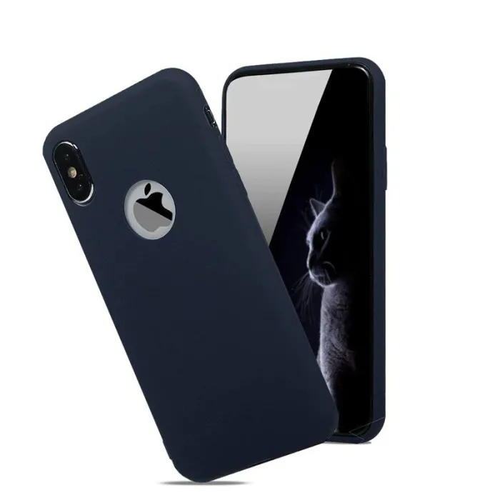 Weiche Silikonhülle - Candy Pudding - für iPhone - dunkelblau