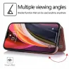 Retro-Kartenhalter – Handyhülle – Leder-Flip-Cover – Mini-Geldbörse – für iPhone – braun