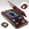 Retro-Kartenhalter – Handyhülle – Leder-Flip-Cover – Mini-Geldbörse – für iPhone – weiß