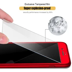 Luxury 360 Full Cover - mit Displayschutz aus gehärtetem Glas - für iPhone - schwarz