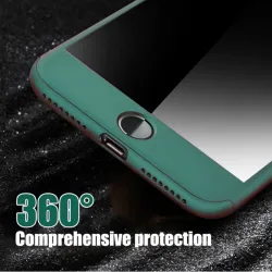 Luxury 360 Full Cover - mit Displayschutz aus gehärtetem Glas - für iPhone - blau