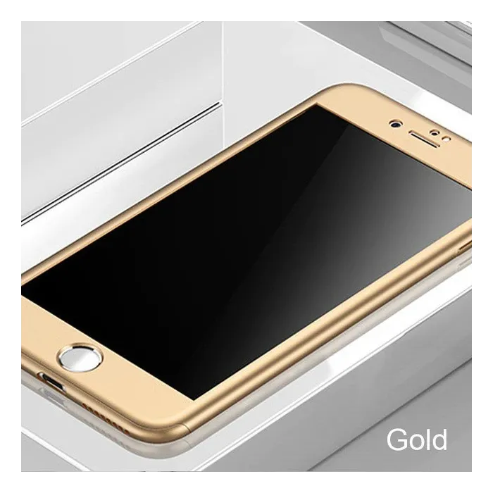 Luxury 360 Full Cover - mit Displayschutz aus gehärtetem Glas - für iPhone - Gold