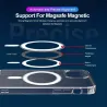 Magsafe kabelloses Laden – transparente Magnethülle – magnetischer Kartenhalter aus Leder – für iPhone – lila
