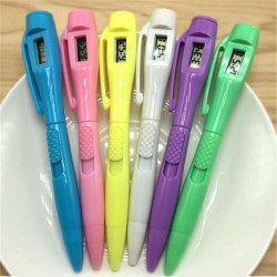 Colorful ball pens - with electronic watch - refills - 6 piecesPens & Pencils