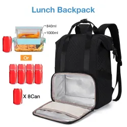 Reise-/Picknickrucksack – isolierte Aufbewahrung für das Mittagessen – Ladeanschluss – große Kapazität