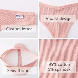 Sexy Baumwollstrings - 3 gemischte Unifarben - 3 Stück