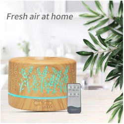 Ultraschall-Luftbefeuchter – Diffusor für ätherische Öle – bunte LED – mit Fernbedienung – 700 ml