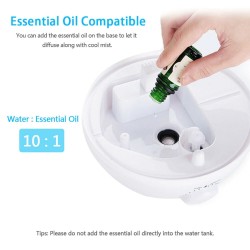 Ultrasonic air humidifier - essential oil diffuser - dual mist sprayer - with LED - 4 LHumidifiers