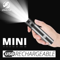 Mini-LED-Taschenlampe - USB - COB - wasserdicht - Teleskop-Zoom