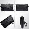 Vintage small clutch - shoulder bag - crocodile skin pattern - with zipperHandbags