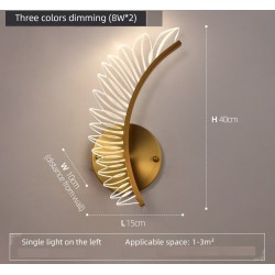 Moderne LED-Wandleuchte - Design mit goldenen Flügeln - für den Innenbereich