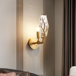 Goldene Kristallwandlampe - LED - Nordischer Stil