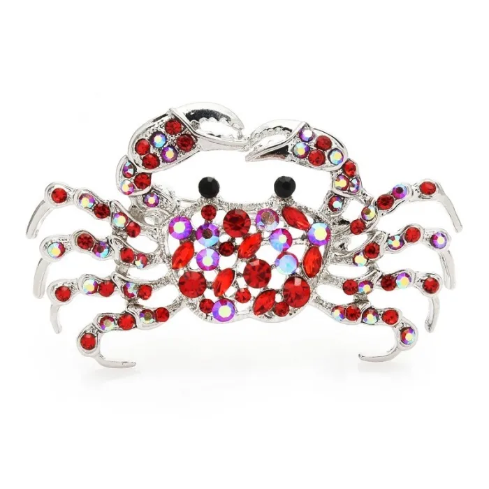 Strass-Krabbe - Brosche
