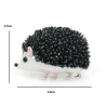 Schwarz emaillierte Igel - Brosche
