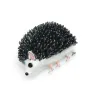 Schwarz emaillierte Igel - Brosche