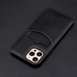 Lederschutzhülle mit Kreditkartenfach für iPhone
