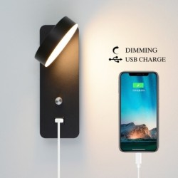 LED-Wandleuchte - dimmbar - drehbarer Kopf - USB-Aufladung - 9W