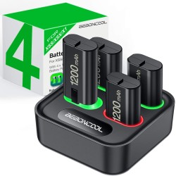 4 x 1200 mAh Akku – USB-Ladestation – für Xbox One X / S / Xbox Elite Controller