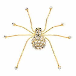 Goldene Kristallspinne - Brosche