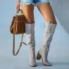 Kniehohe Wildlederstiefel - dicker Absatz