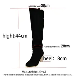 Kniehohe Wildlederstiefel - dicker Absatz