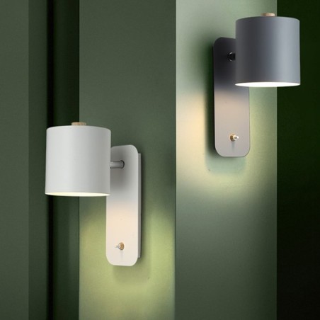LED-Wandleuchte - moderner nordischer Stil - drehbarer Kopf - mit Schalter
