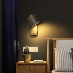 LED-Wandleuchte - moderner nordischer Stil - drehbarer Kopf - mit Schalter