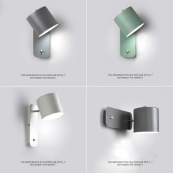 LED-Wandleuchte - moderner nordischer Stil - drehbarer Kopf - mit Schalter