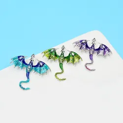Crystal enamel dragon broochBrooches