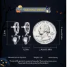 Runde Silberohrringe - Kreuz - schwarzes Kristallherz - 925er Sterlingsilber